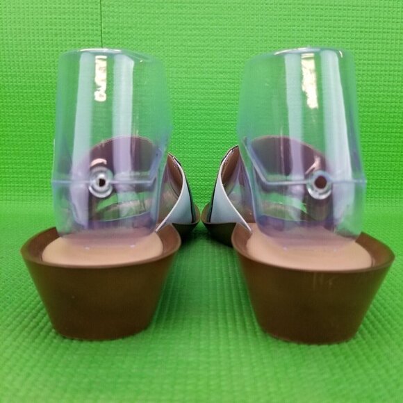 ✅Italian Shoemakers Blue Wedge Sandals Casual Slides Women's 8.5M Made in Italy - Picture 7 of 16